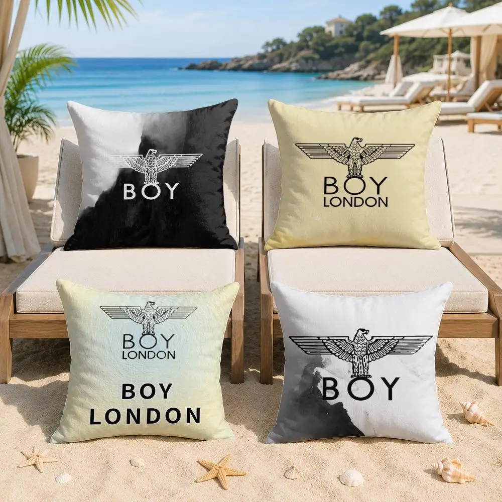 Brand B-BOY LONDON Logo Cushion Cover Silky Short Plush Invisible Zipper Dustproof Sofa Pillow Case For Home Decor