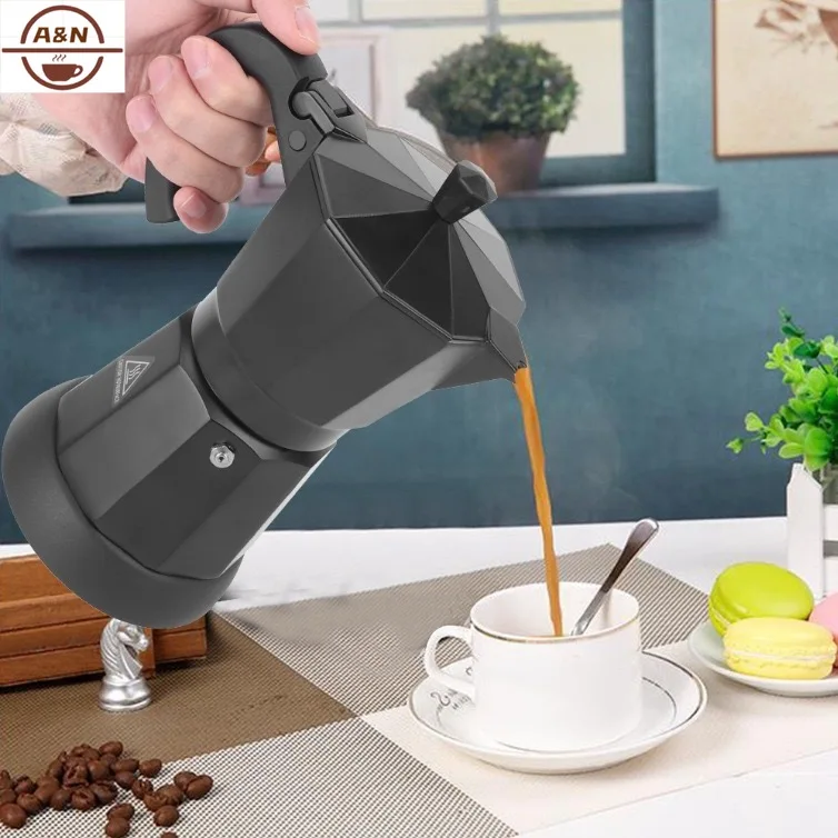 

Electric Italian Coffee Machine Mocha with 6 Cup Capacity, 300 ml, Nature Design in Black 110V/220V