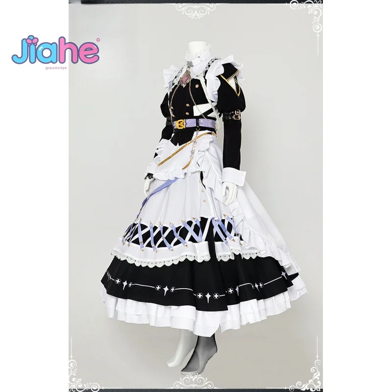 Juego Nu: disfraz de Cosplay de hoja de Carnaval, disfraz de Halloween, Carnaval, dulce vestido de sirvienta, accesorios, conjunto de accesorios, uniforme de hoja Lolita para hombre y mujer