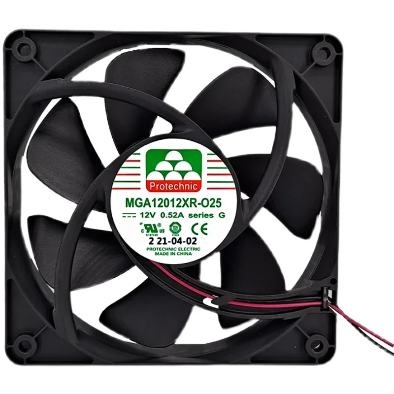 Yongli-Ventilador de refrigeração MGA12012XR-O25, 12V, 0.52a, 120x120x25mm, 12025, 2700rpm, Novo