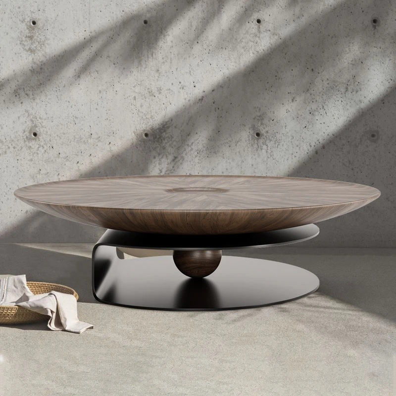 

Round coffee table solid wood coffee table feeling living room light luxury