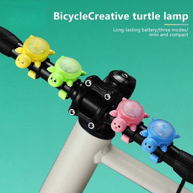 لطيف السلحفاة ضوء الدراجات تحذير الذيل ضوء الإبداعية ذكي الاستشعار سطوع الذيل في الهواء الطلق الدراجات الذيل مضيئة المعدات #1