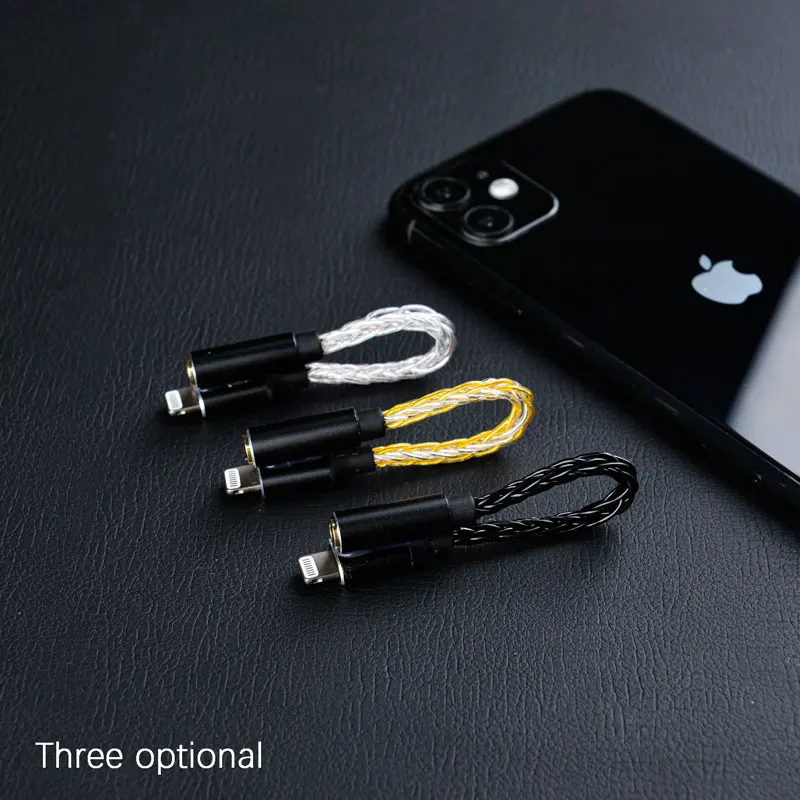 JCALLY JM08L HiFi Earphone Amplifier 3.5mm to Light-ning Earphone Adapter C101 DAC 8 Stands Silver Plated MFI Cable for iphone