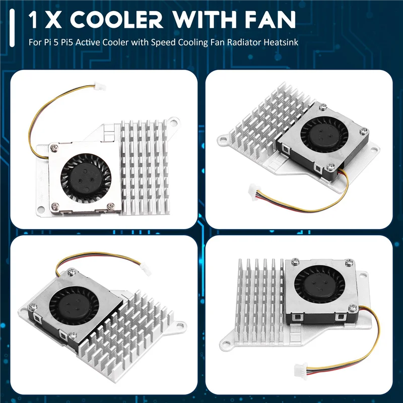 FORW-3X For Raspberry Pi 5 Pi5 Active Cooler With Speed Cooling Fan Radiator Heatsink