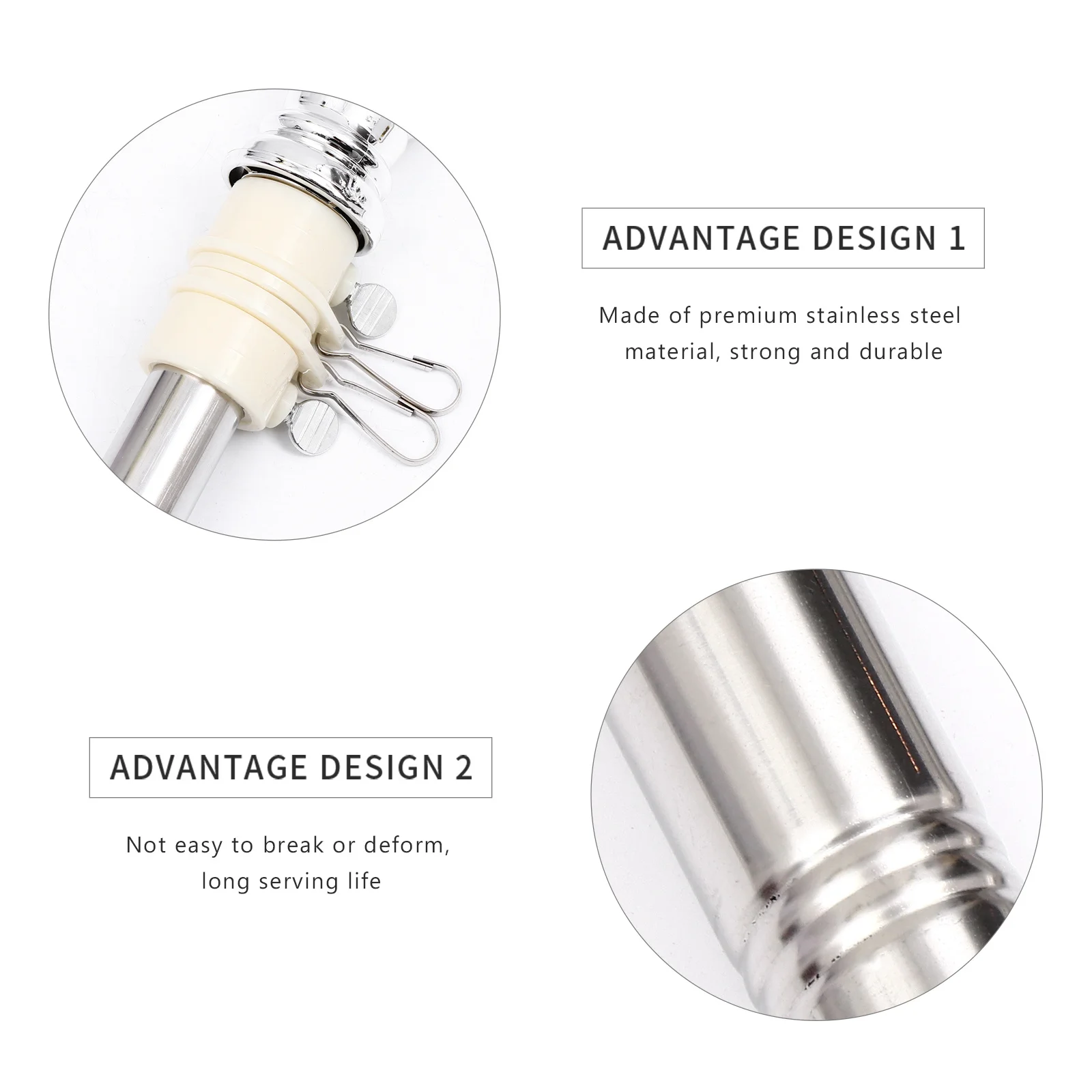 

Wall Mount Stainless Steel Flagpole Kit Adjustable Length Rotating Rings Weatherproof Rustproof for Indoor Outdoor