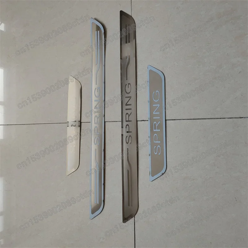 

For Dacia SPRING 2021 2022 Stainless steel Exterior Door Sill Trim Pedal Cover Trim Car Styling Scuff Plate Guard Sticker