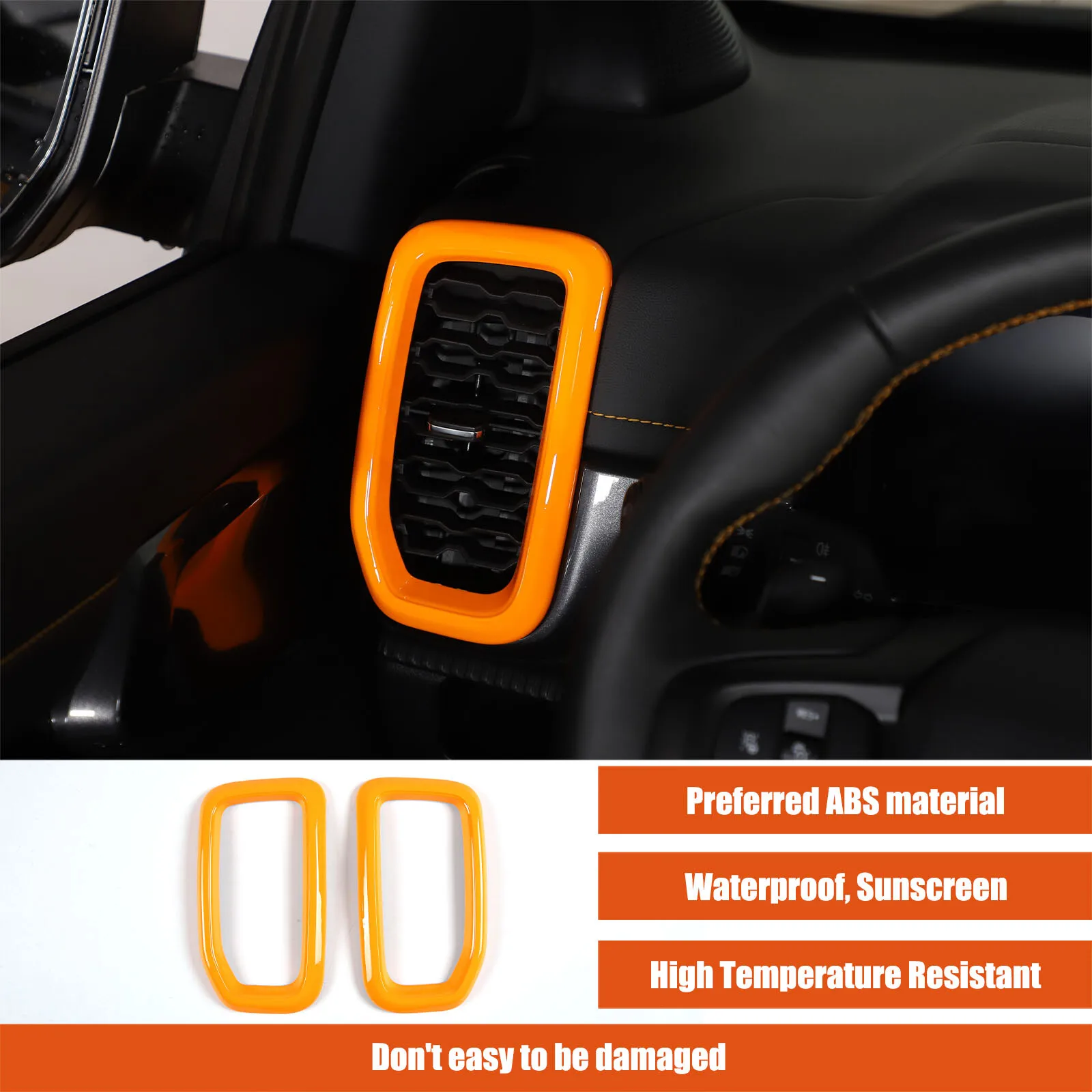 

2 шт., оранжевый ABS, автомобильная приборная панель, воздуховыпускное отверстие переменного тока, рамка, накладка для Ford Ranger T9 Everest 2023 2024 2025, автоаксессуары