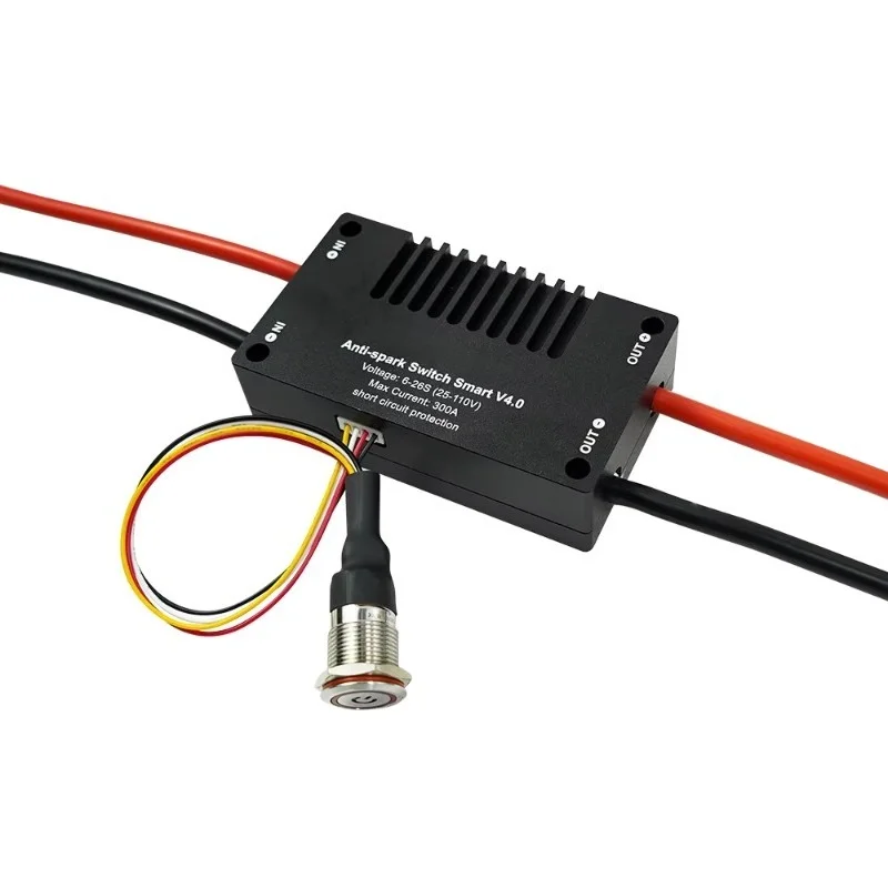 300A V4.0 Intelligent Spark Proof Latching Switch 16mm, 6~26S Li-Po Power Accessory For E-Skateboard, Surfboard,RC Car&Robot DIY