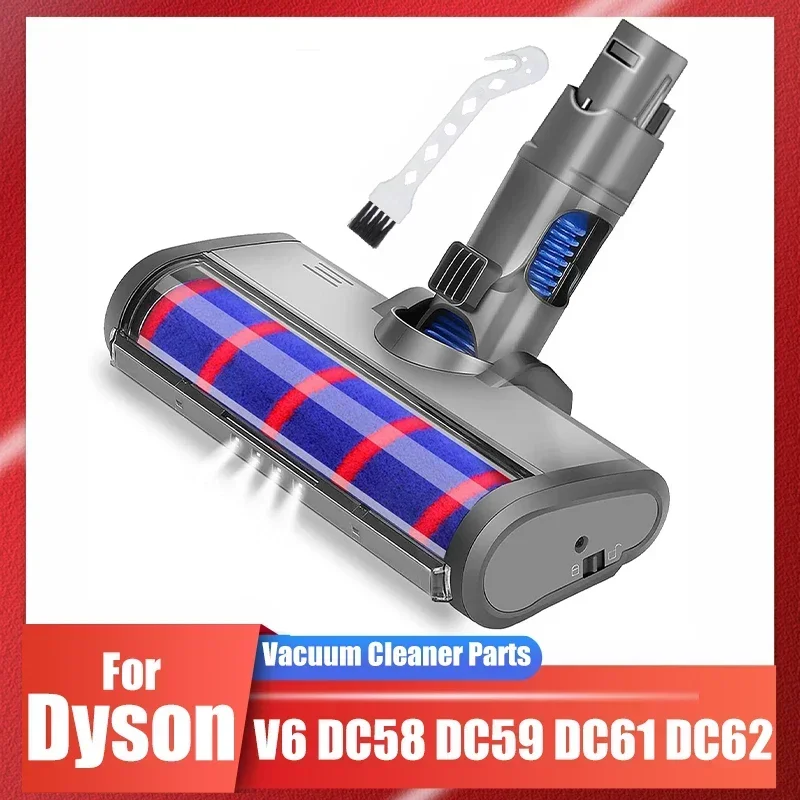 Motorized Floor Brush Head Tool For Dyson V6 DC58 DC59 DC61 DC62 Vacuum Cleaner Soft Sweeper Roller Head Floor Brush Accessories