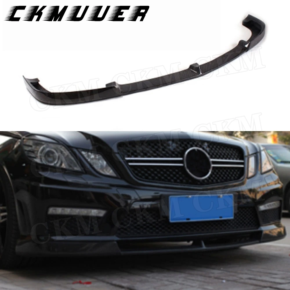 CKMUUER Carbon Fiber Head Chin Shovel Front Bumper Lip Spoiler For Benz E Class W212 E260 E300 E400 E63 AMG 2010-2013 FRP view 2