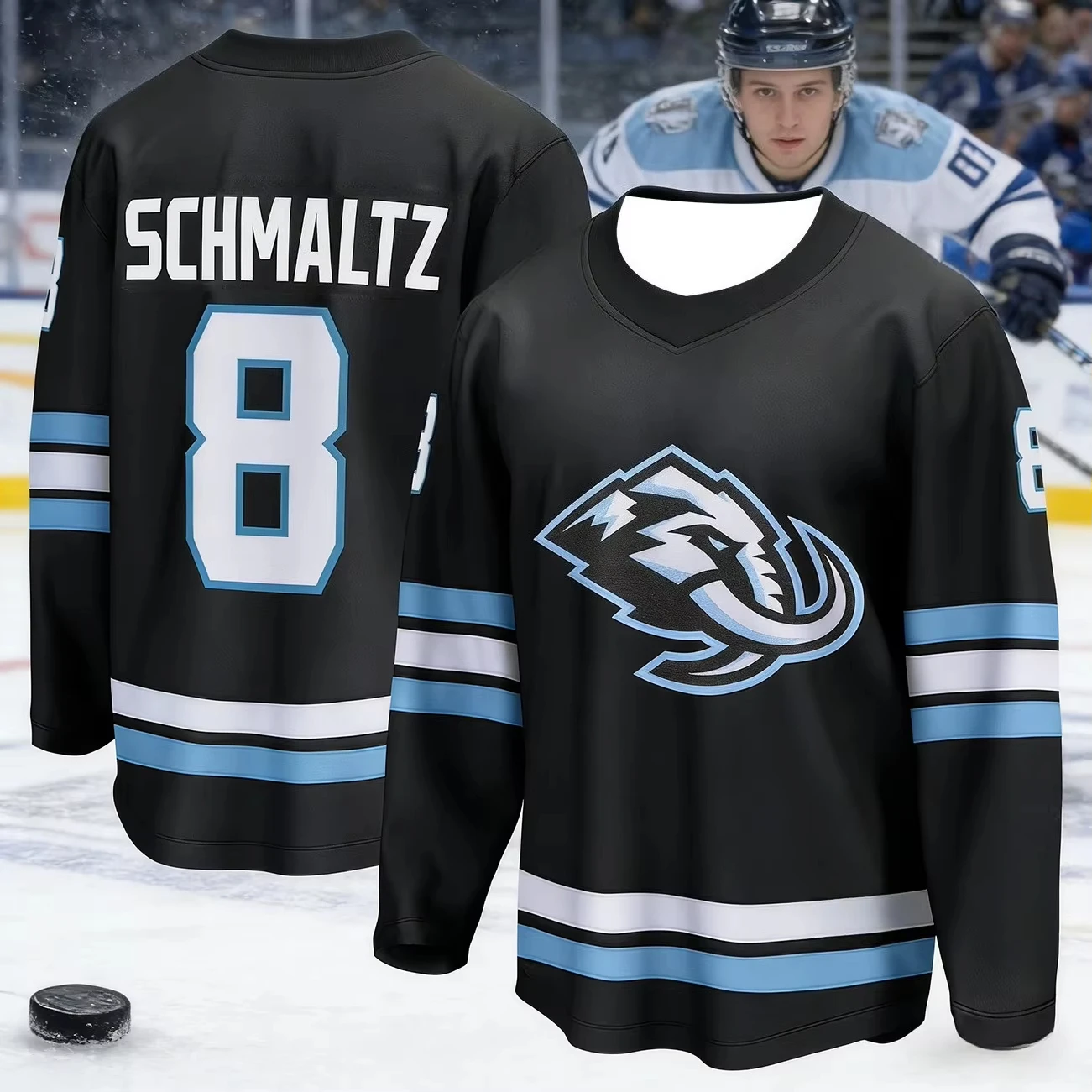 Men's New Utah Mammoth Hockey Game Training Suit - Breathable and Quick-drying Long-sleeved Shirt for Sports Activities Kids