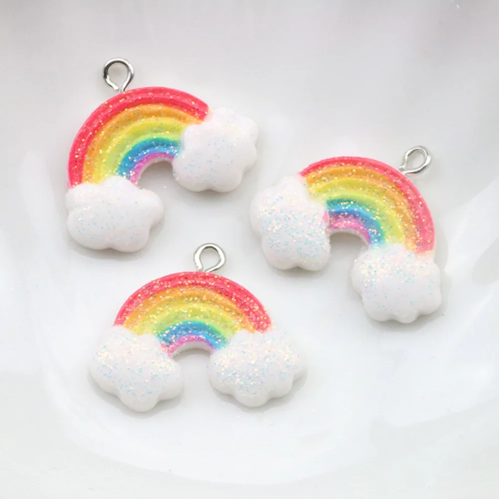 

10pcs New Resin DIY Accessories Cute Stars Clouds Rainbows Hair Accessories Durable Small Pendant Kids Toy