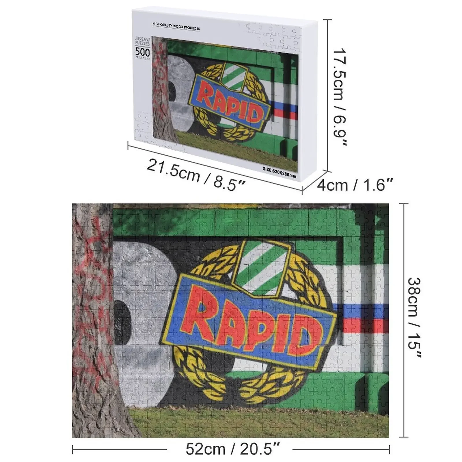 Graffiti Rapid Wien Puzzle Photo personnalisé nom personnalisé bois bébé Puzzle en bois