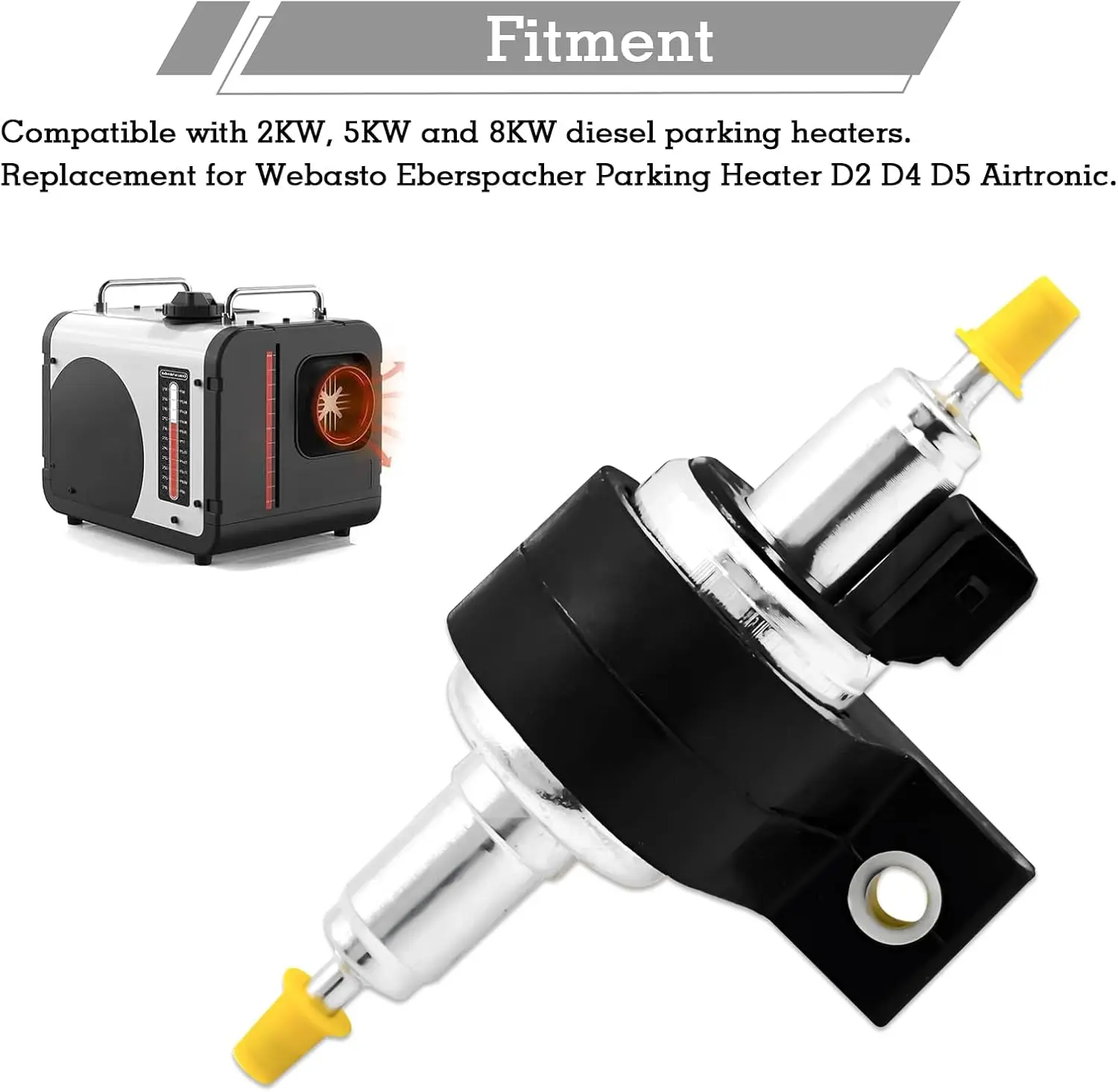Pompa carburante riscaldatore adatta per Webasto Eberspacher 2KW 5KW 8KW Pompa riscaldatore parcheggio aria con supporto pompa olio (design silenzioso)