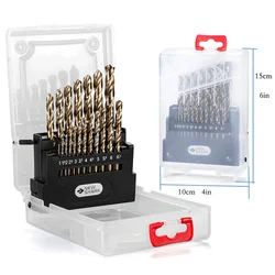 M35 5% Cobalt Metric Drill Bits Set (1mm-10mm/19pcs),Shank Jobber Drill Bits,HSS Twist Drill Bits for Stainless Steel Hard Metal