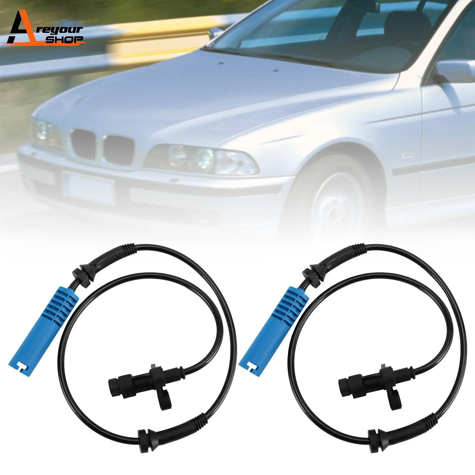 Areyourshop 2Pcs Front L/R ABS Speed Sensor For BMW 5-ER E39 34526756375 34520025723 8998284RMP Car Auto Parts