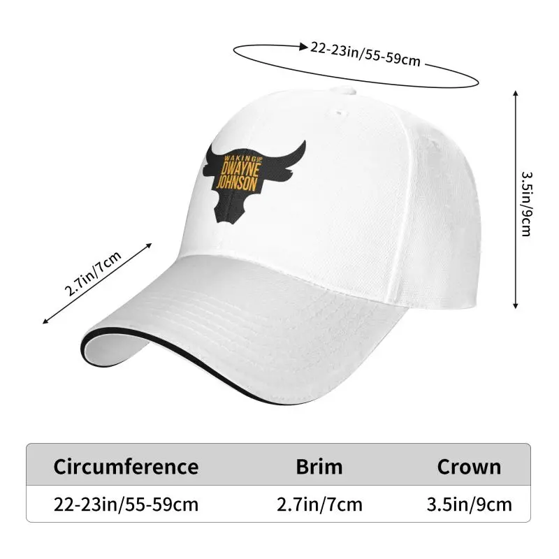 Fashion The Rock Dwayne Baseball Cap for Men Women Breathable Johnson Bull Dad Hat Sports