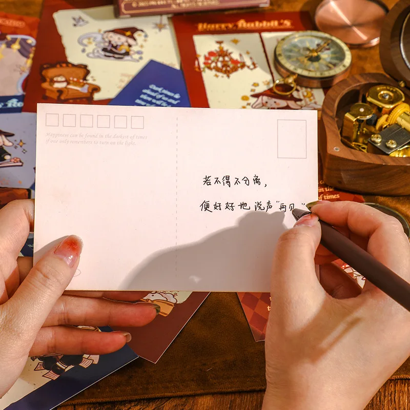 30 Pcs/Set Harry Rabbits's School Of Witlhcraft Wizardry Postcards Wall Decoration Message Blessing Card Gift