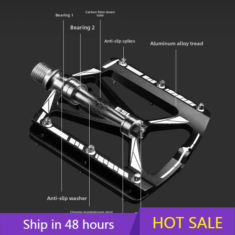 

POWER LEAPMountain Road Bike Pedals Three Bearing Carbon Fiber Steel Spindle Ultralight Pedals Cycling Gear