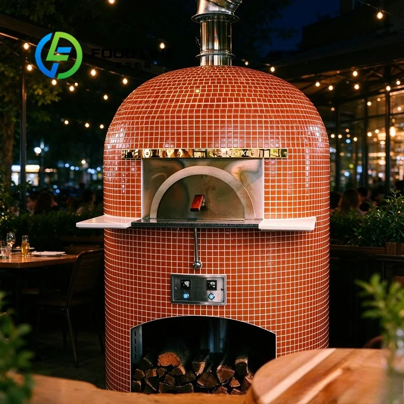 Large Pizza Oven Napoli Style Wood Fired Commercial Natural Stone Hearth Crispy Crust Pizza Delivery Kitchen Use Ready To Ship