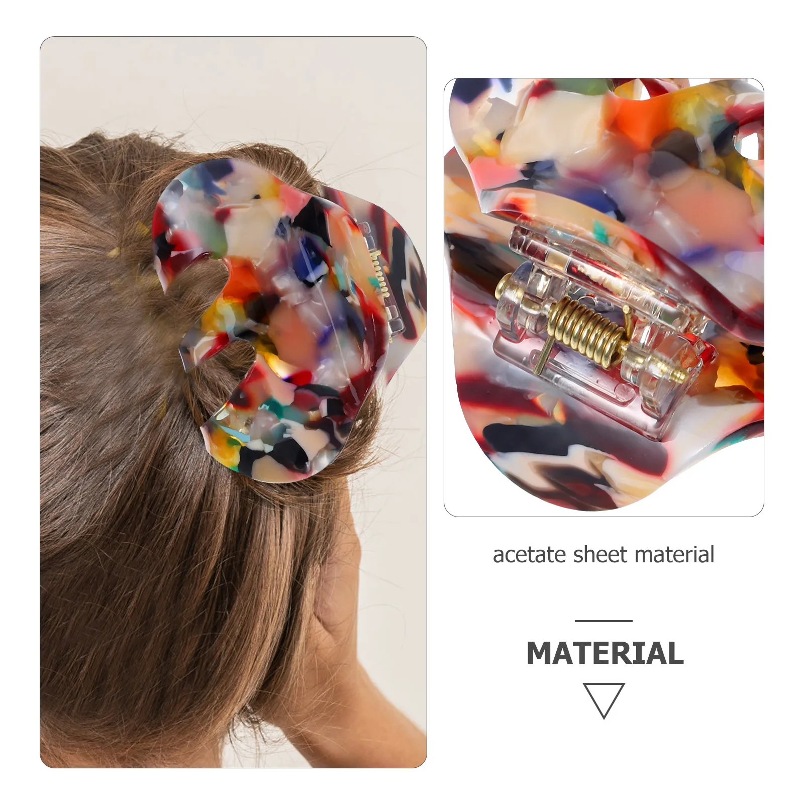 

4pcs Rhombus Claw Clips Acetic Acid Material Decorative Hair Accessories for Styling Thick Hair Women Barrettes