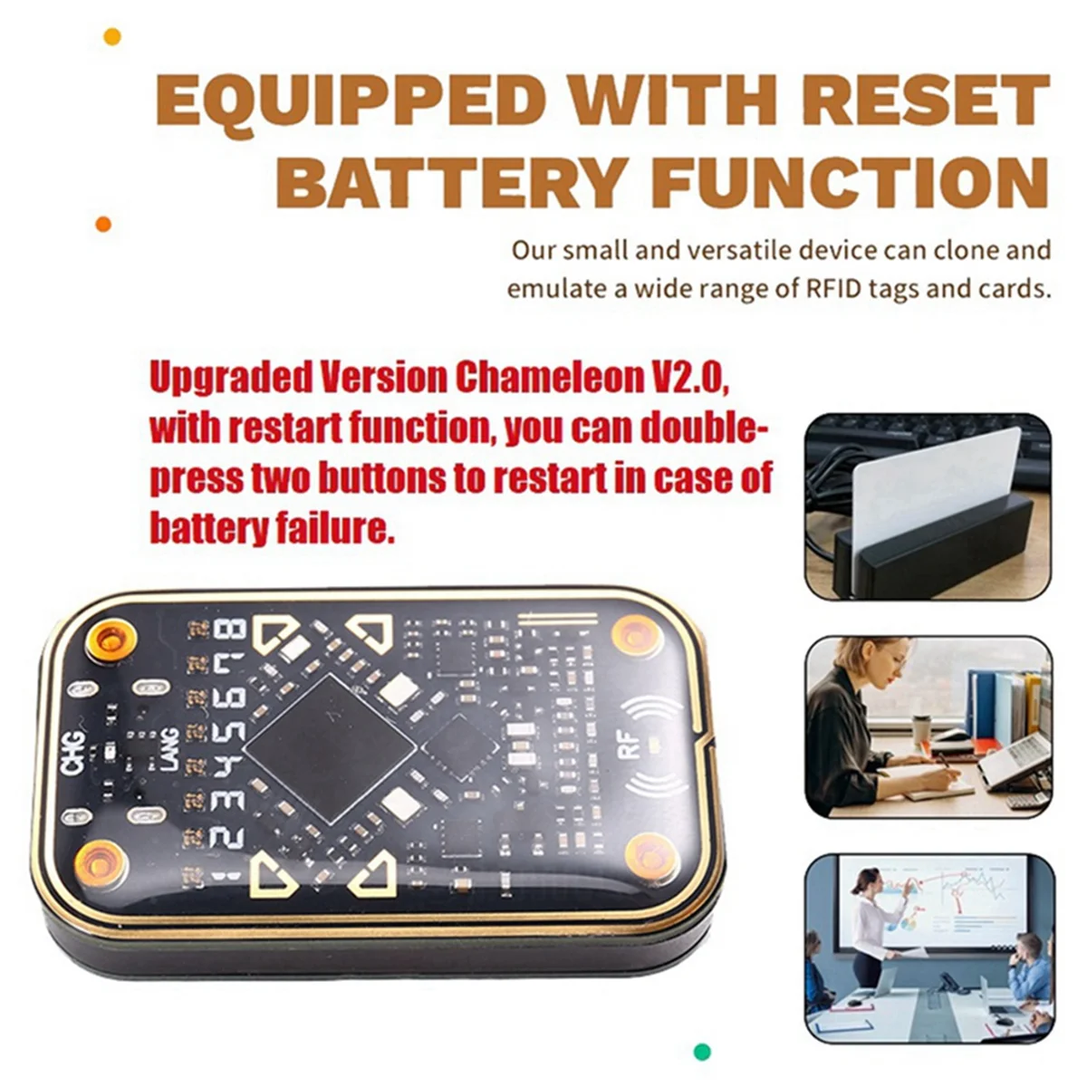 2025 + Chhameleon V2.0 RFID محاكي البطاقة الذكية + 3XCUID المفاتيح/بطاقة UID إعادة تشغيل قارئ الشريحة الذكية 125K 13.56M IC ID فك