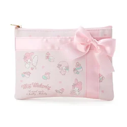 Sanrio new bow cinnamoroll My Melody PU makeup bag girl pencil case women cosmetic bag fashion storage bag Clutch bag 19x1x14cm