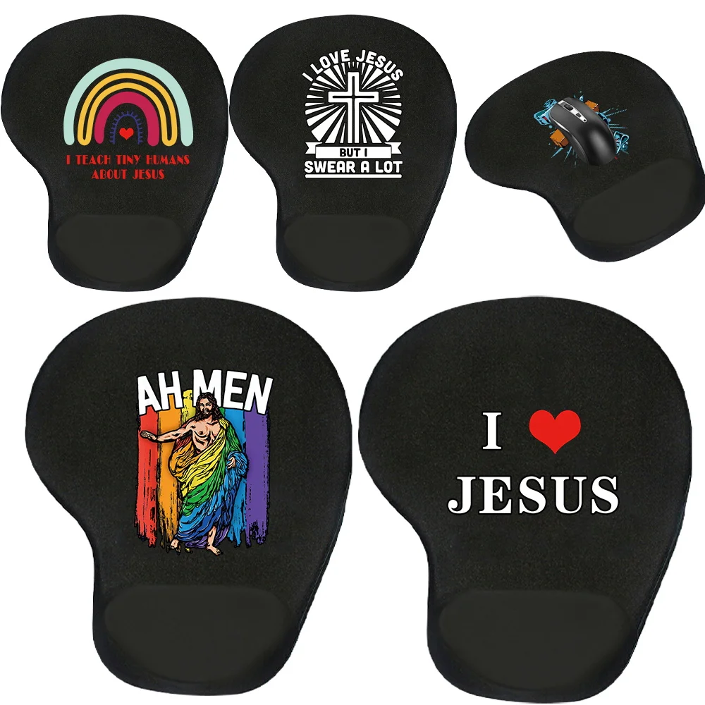 Gamer Mouse Pads Black Desk Mat Jesus Series Office Accessories Ergonomic Computer Uard Relieves Hand Fatigue Wrist MouseMat