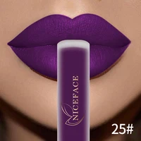 NICEFACE lápiz labial líquido mate resistente al agua brillo de labios de larga duración tinte Sexy rojo desnudo púrpura lápices labiales metálicos cosméticos de maquillaje