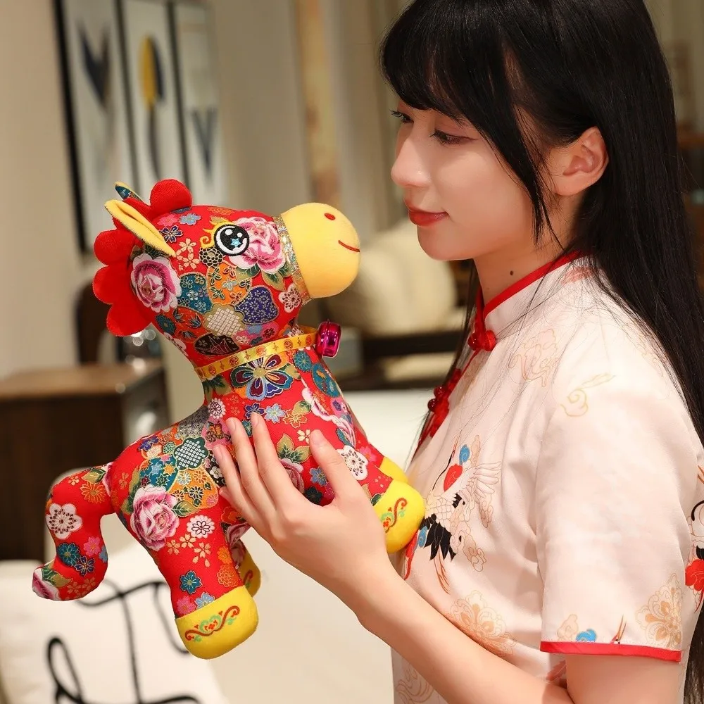 Party Favor 20cm Year of The Horse Mascot 25cm Cloth Materia Luxiaohua Cloth Horse Cute Annual Party Event Gift Annual Party