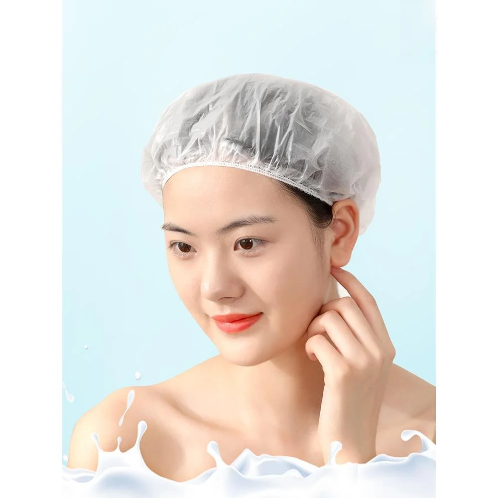 

Disposable Thiened Waterproof Hair Preservation Film Bath Cap for Women Home Use Hair Mask Cap Pure Color Personal Care Tool