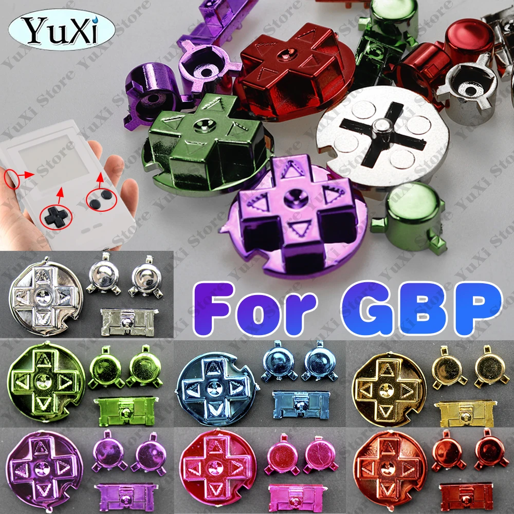 

1Set Button For GBP D-pad AB Button Plating Key Game DIY Chrome Cross Direction Key For GameboyPocket Replacement