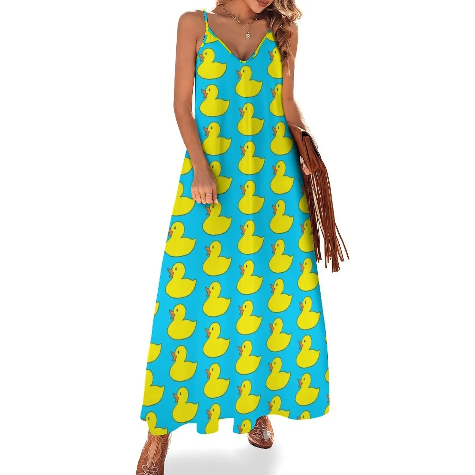 

Cute Rubber Ducky Sleeveless Dress clothes for woman dress women elegant luxury Woman clothes Prom gown Dress
