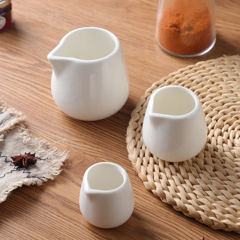 50/100/220ML Mini Ceramic Milk Jug Espresso Coffee Cream Jugs Kitchen Sauce Cup Serving Pitcher White Milk Cup