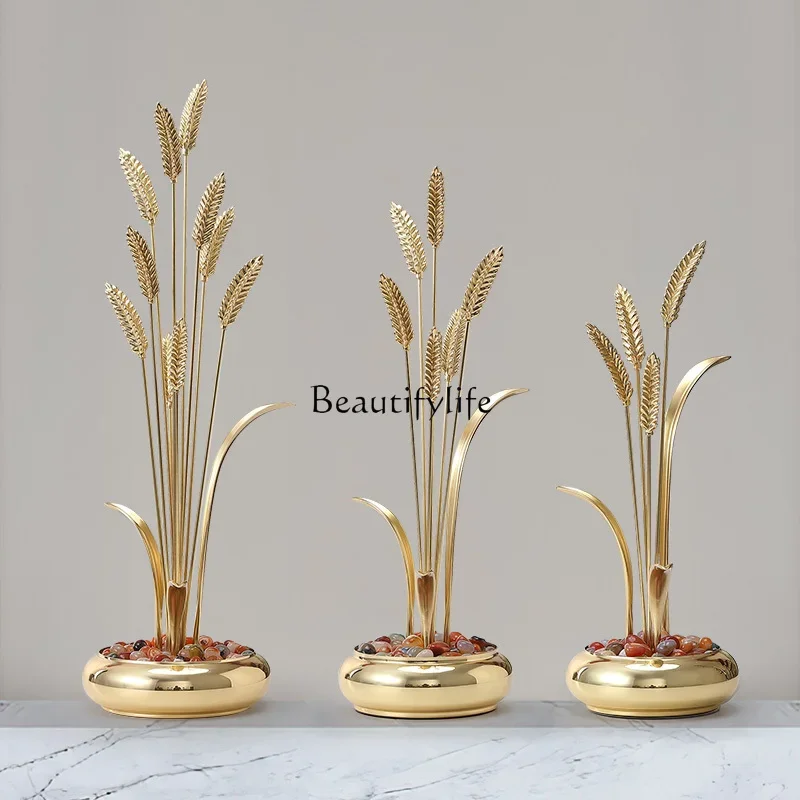 

LJY*Sui Sui Ping'an Wheat Ear Barley Ornament Light Luxury High-end Living Room TV Cabinet Entry Entrance