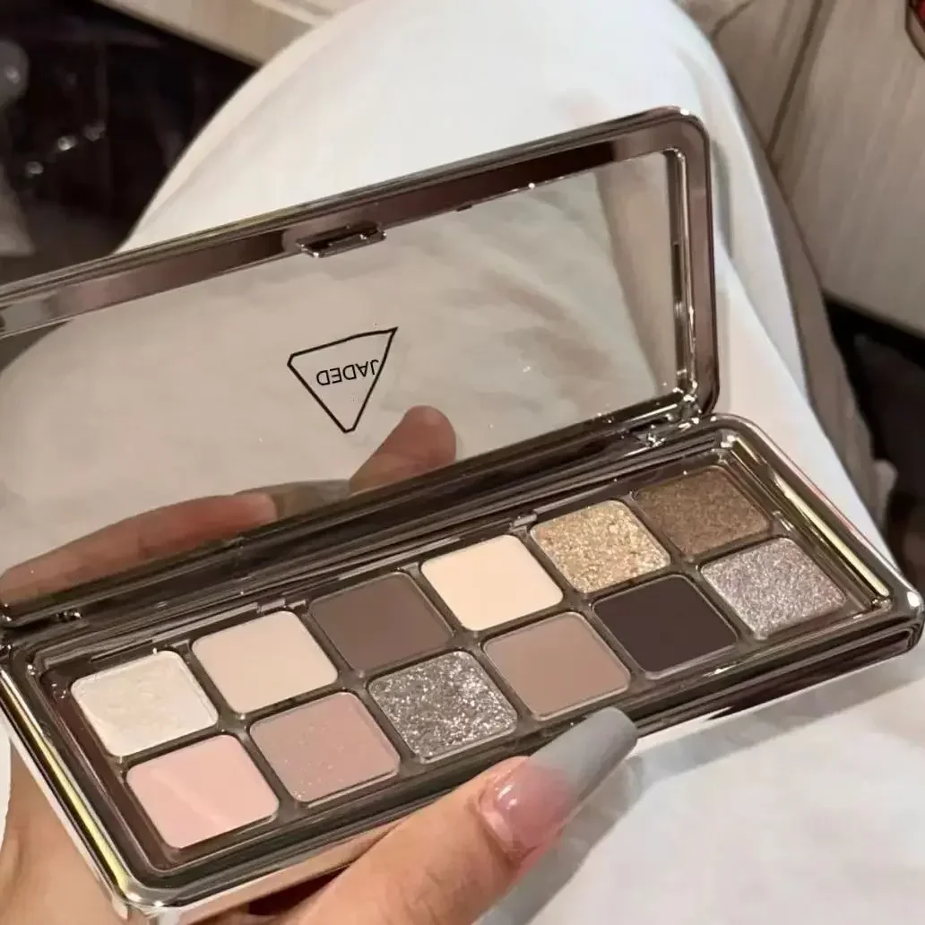 Paleta de sombra de longa duração glitter, terra mate, pó pigmentado, várias cores, maquiagem de beleza, 12 cores