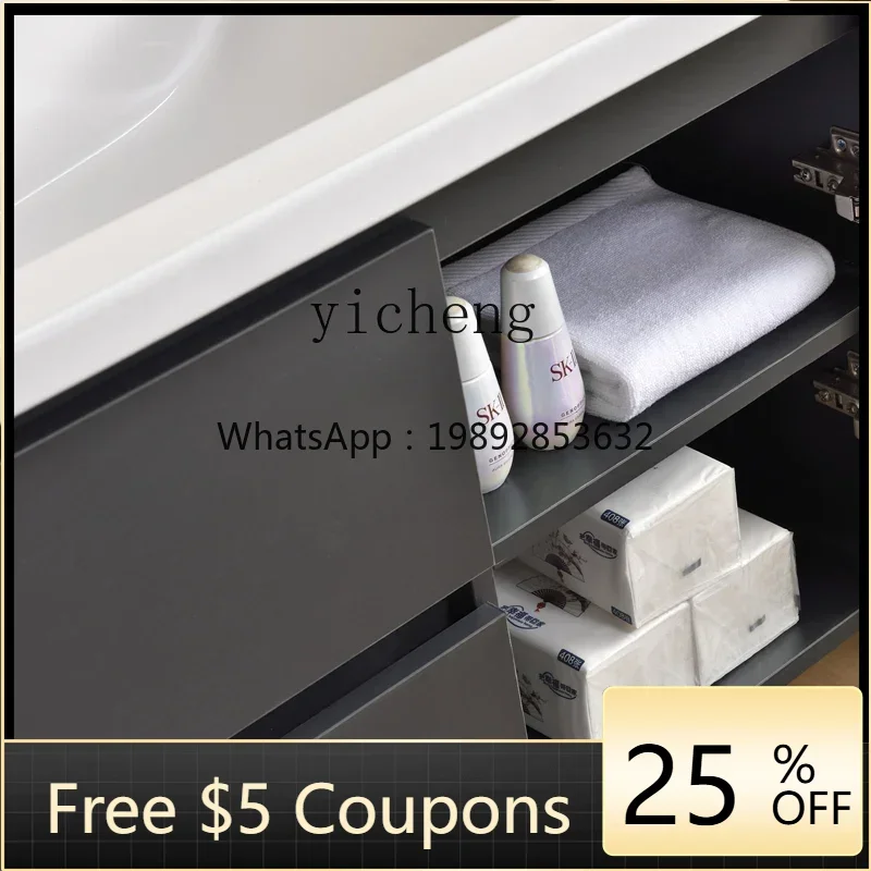 

Simple Bathroom Cabinet Combination Light Luxury Bathroom Ceramic Integrated Washstand