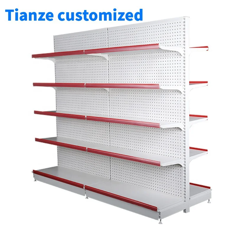 

（customized）Double Side Supermarket Shelves Gondola Convenience Store Rack Retail Store Furniture