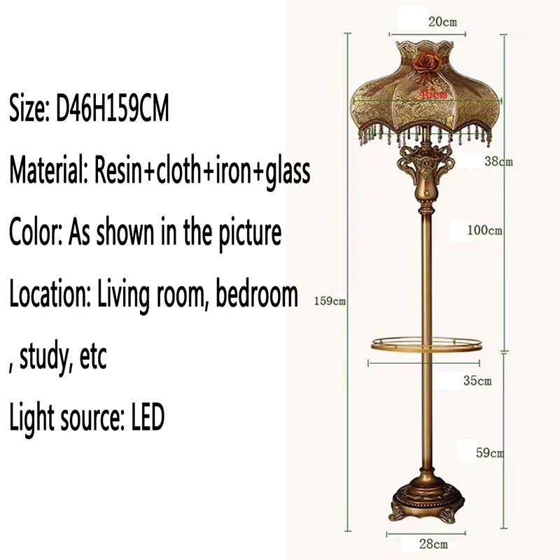 Europejska lampa podłogowa Hongcui luksusowa lampa podłogowa do salonu sypialnia do nauki willi hotele doprowadziły do kreatywności Retro lampa