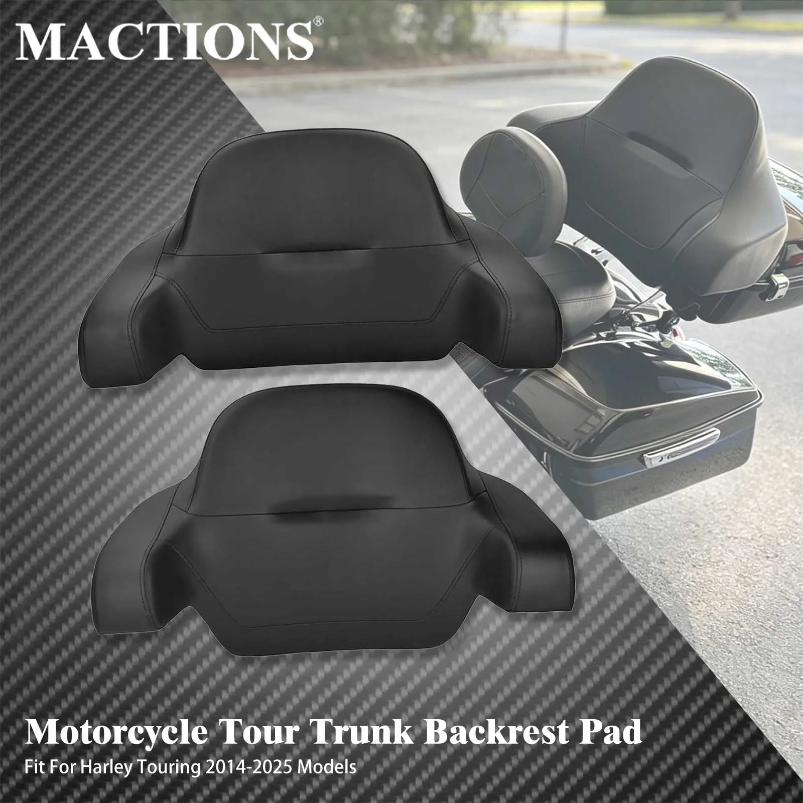 

Motorcycle King Chopped Tour Trunk Backrest Pad For Harley Touring 2014-2025 Road King Electra Street Road Glide Standard CVO