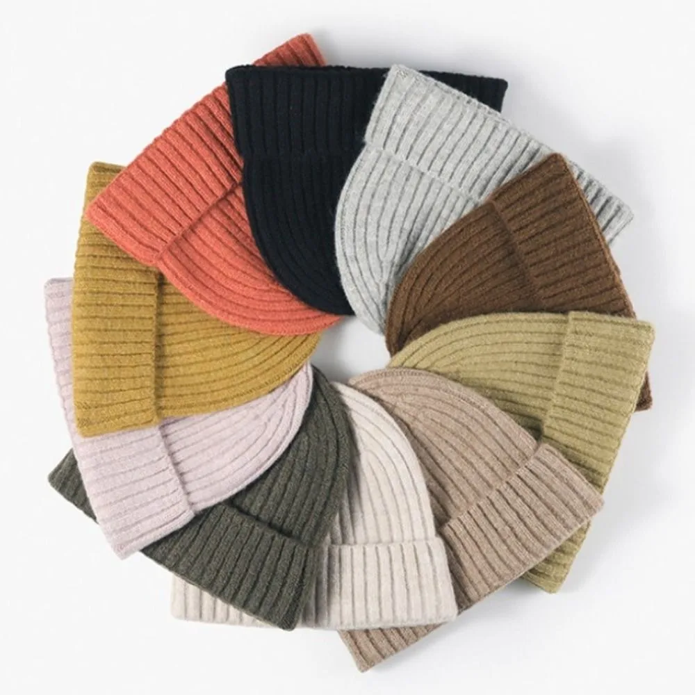 

Модная толстая вязаная шапка, однотонная повседневная одежда, шапка-бини, сохраняющая тепло, пуловер, женская и мужская кепка