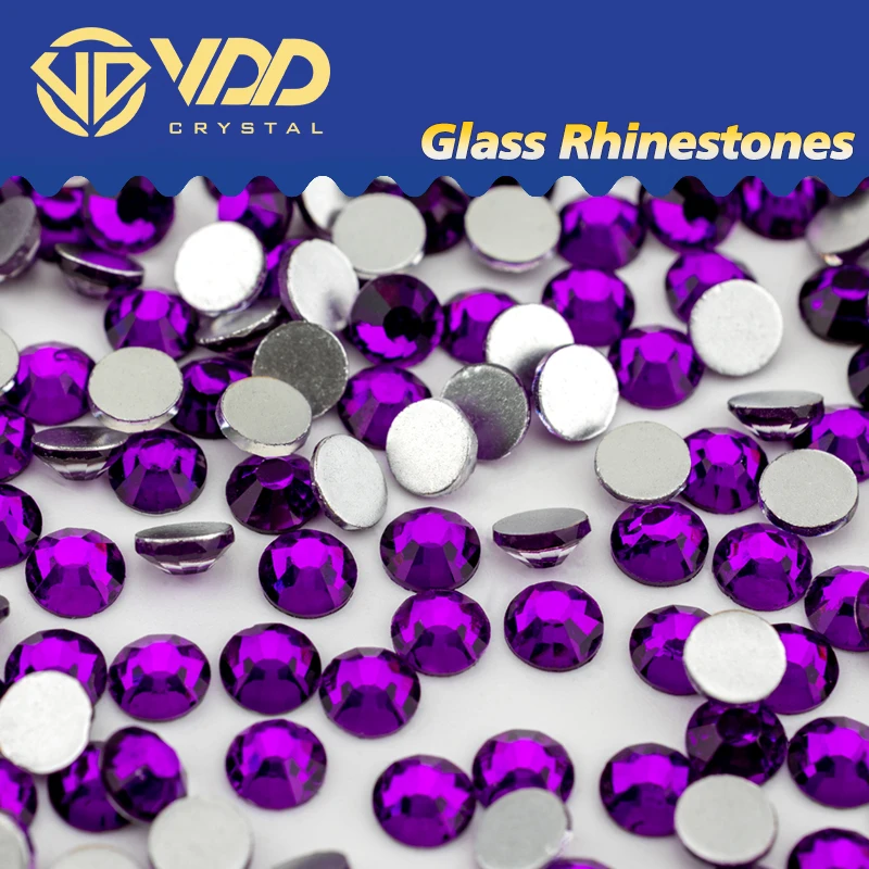 VDD 130 Grape SS4-SS30 Nowe kolorowe szklane cyrkonie Crystal Flatback Bright Glitter Strass Stone DIY Crafts Akcesoria do zdobienia paznokci