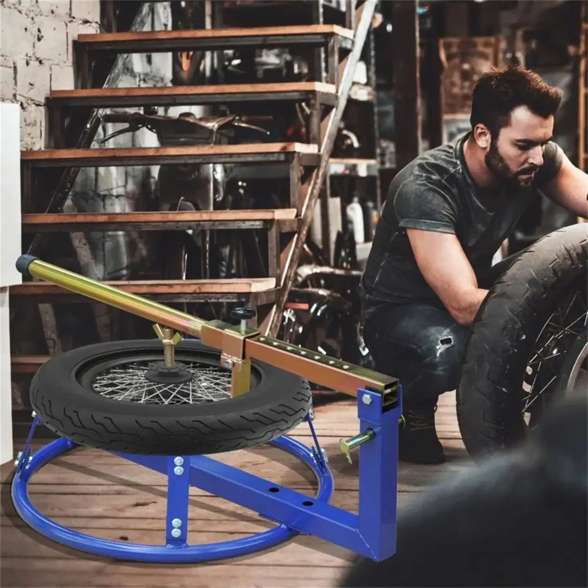 

Adjustable Tire Changer Stand with Bead Breaker for 16 -22 Inch Tires – Heavy Duty Equipment