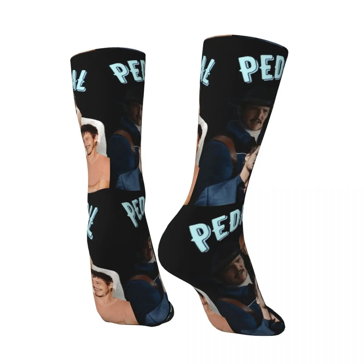 Funny Crazy compression Sock for Men Dashing Hip Hop Harajuku Pedro Pascal Happy Quality Pattern Printed Boys Crew Sock Gift