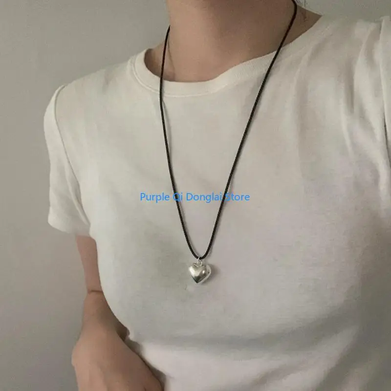 

L21E Simple Love Heart Aestetice Collece Fashion Simple Clabical Chain Women Girls