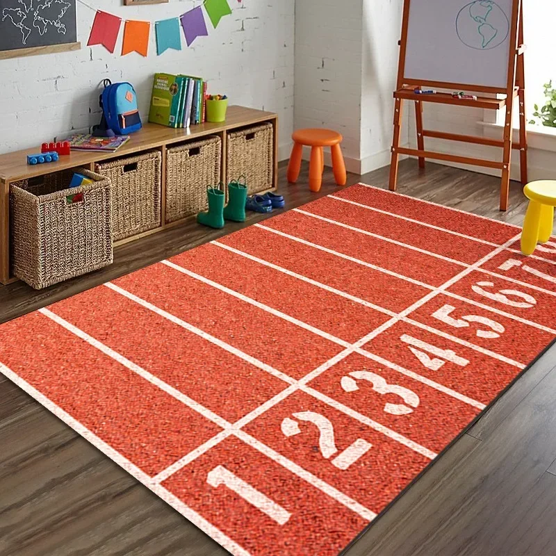 

Cartoon Soccer Field Printing Rectangle Carpet Anti-slip Rug Children's Early Edu Entrance Bathroom Floor Mat Door Bedroom Home