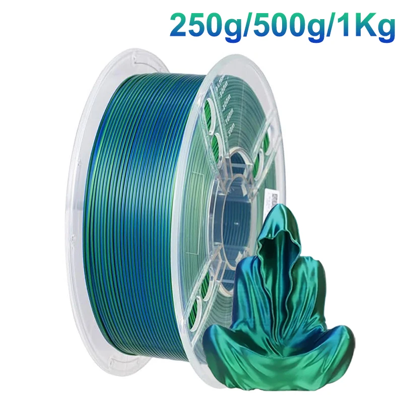 

1.75mm Dual Colour PLA Silk Blue green 3D Printing Filament 2 Colours silk pla green blue 3D Printing Material 250g 500g 1kg