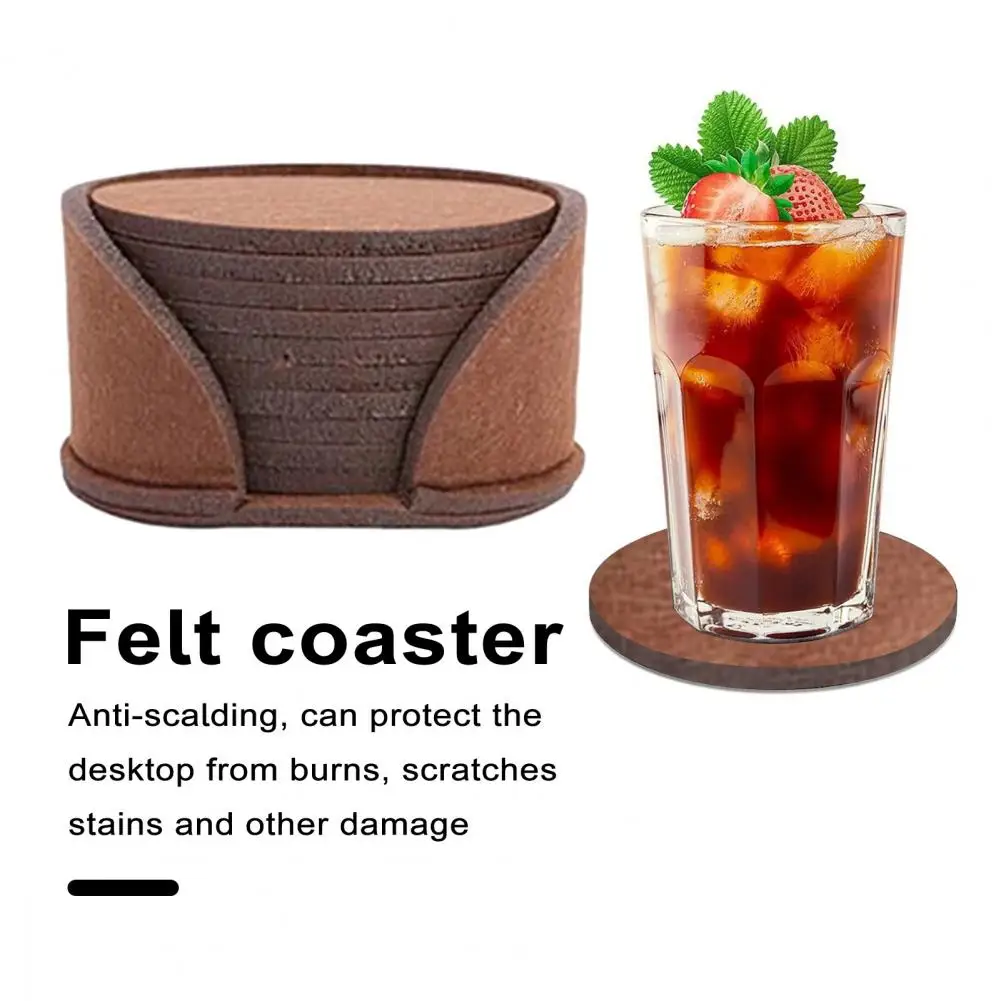 Easy to Clean Felt Coasters Set of 10 Felt Coasters for Heat Insulation Water Absorption Anti scalding Table for Cups