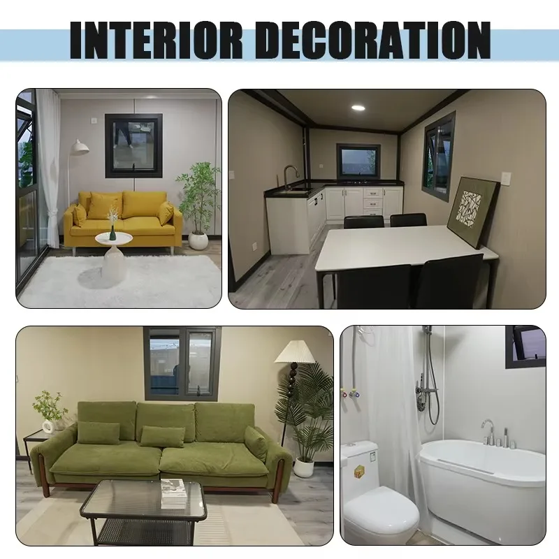 منزل حاوية حديث قابل للتوسيع من طابقين، متين 40 قدمًا، حاوية جاهزة وحدات قابلة للتوسيع، منزل صغير متنقل، مسطح #4