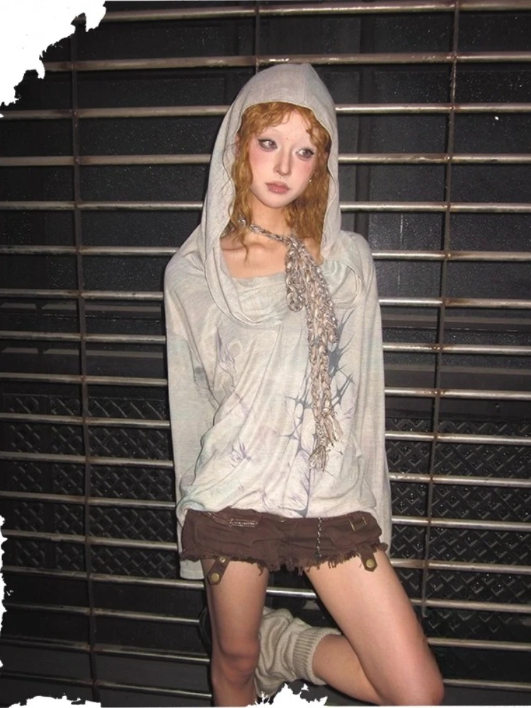 

Gothic Harajuku Loose Pullover Grunge Sweatshirts Vintage Coats Streetwear Y2k Women Subculture Hoodies Casual Autumn Female New